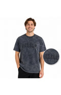 Embossed Hustle Oversized Acid Wash T-Shirt